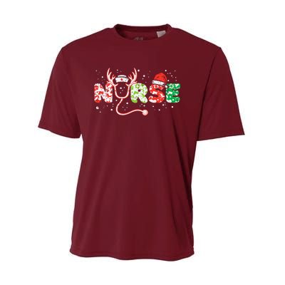 Nurse Christmas Stethoscope Nurses Xmas Scrub Top Performance Sprint T-Shirt