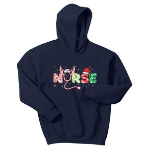 Nurse Christmas Stethoscope Nurses Xmas Scrub Top Kids Hoodie