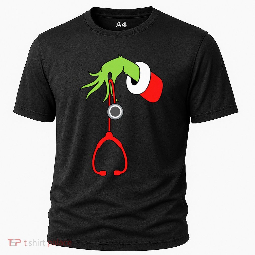 Nurse Christmas Stethoscope Nurses Xmas Pajamas Pjs Cooling Performance Crew T-Shirt