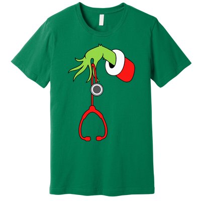 Nurse Christmas Stethoscope Nurses Xmas Pajamas Pjs Premium T-Shirt