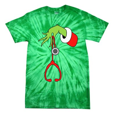 Nurse Christmas Stethoscope Nurses Xmas Pajamas Pjs Tie-Dye T-Shirt