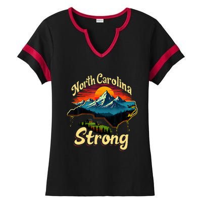 North Carolina Strong Strong Nc State Support Ladies Halftime Notch Neck Tee