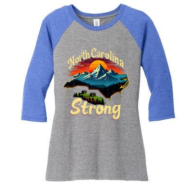 North Carolina Strong Strong Nc State Support Women's Tri-Blend 3/4-Sleeve Raglan Shirt