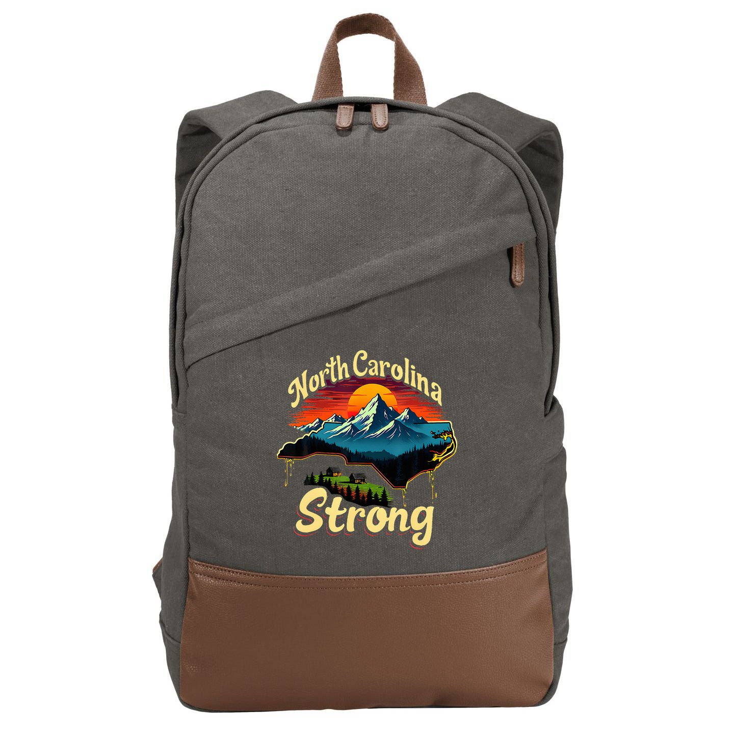 North Carolina Strong Strong Nc State Support Cotton Canvas Backpack