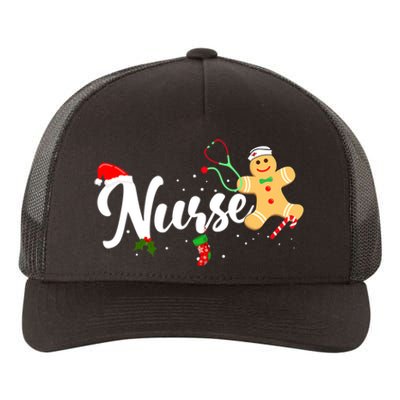 Nurse Christmas Stethoscope Nurses Xmas Scrub Top Yupoong Adult 5-Panel Trucker Hat