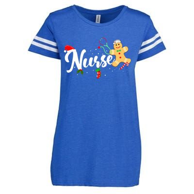 Nurse Christmas Stethoscope Nurses Xmas Scrub Top Enza Ladies Jersey Football T-Shirt