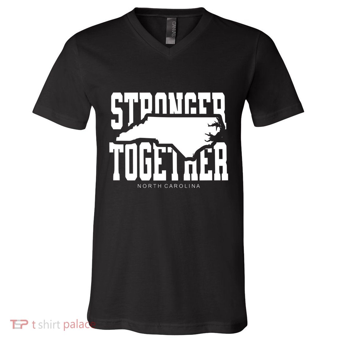 North Carolina Stronger Together Hurricane Helene Map V-Neck T-Shirt