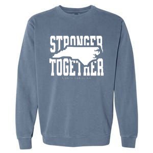 North Carolina Stronger Together Hurricane Helene Map Garment-Dyed Sweatshirt