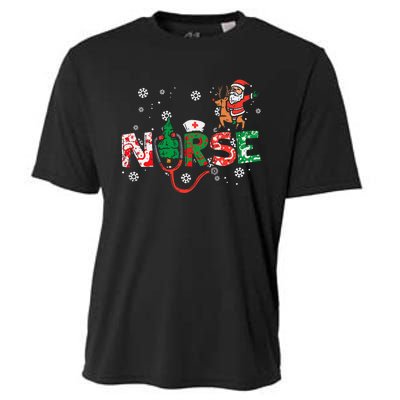 Nurse Christmas Santa Cute Xmas Winter Scrub Top Cooling Performance Crew T-Shirt