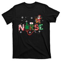 Nurse Christmas Santa Cute Xmas Winter Scrub Top T-Shirt