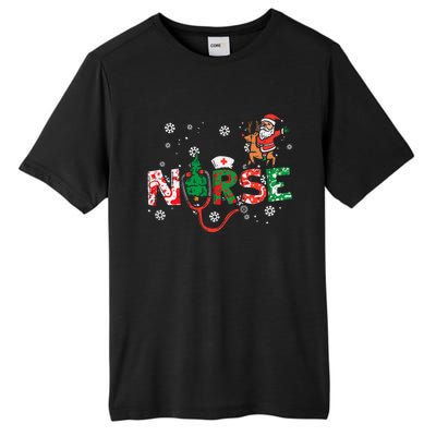 Nurse Christmas Santa Cute Xmas Winter Scrub Top Tall Fusion ChromaSoft Performance T-Shirt