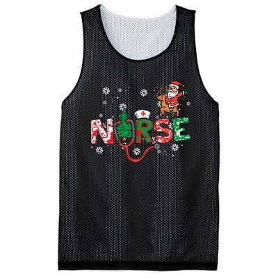 Nurse Christmas Santa Cute Xmas Winter Scrub Top Mesh Reversible Basketball Jersey Tank