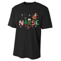 Nurse Christmas Santa Cute Xmas Winter Scrub Top Performance Sprint T-Shirt