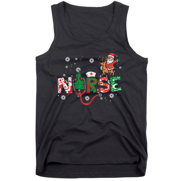 Nurse Christmas Santa Cute Xmas Winter Scrub Top Tank Top