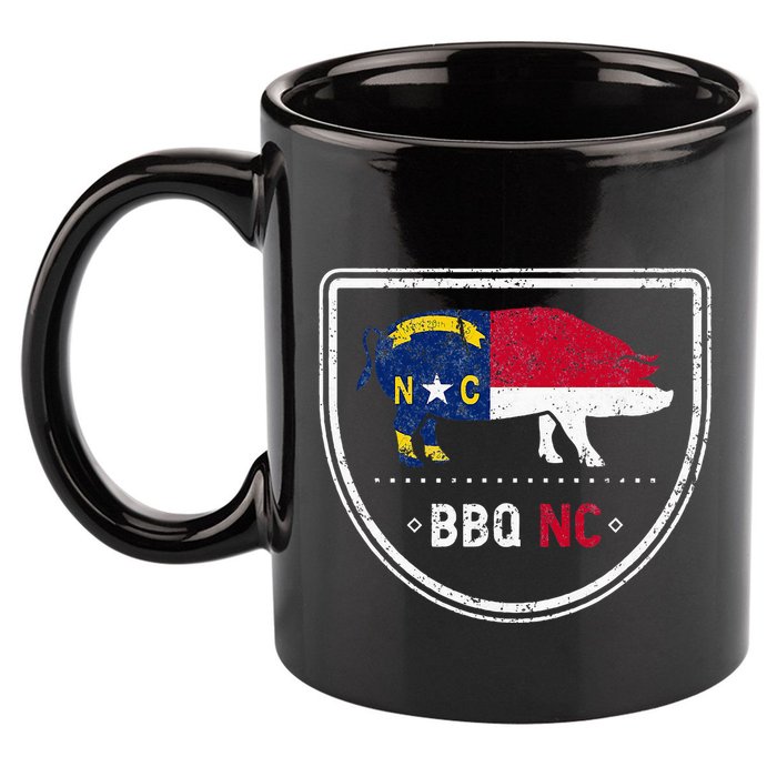 North Carolina State Flag Bbq Nc 11oz C Handle Ceramic Mug