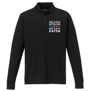 No Cats Stolen No Cats Eatin Trump 2024 Donald Trump Performance Long Sleeve Polo