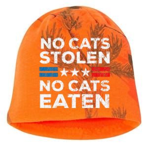 No Cats Stolen No Cats Eatin Trump 2024 Donald Trump Kati - Camo Knit Beanie