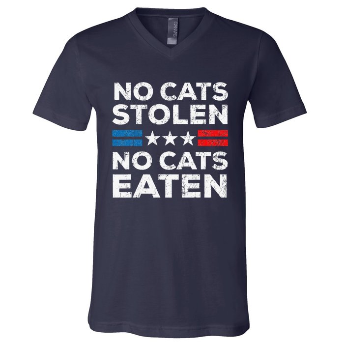 No Cats Stolen No Cats Eatin Trump 2024 Donald Trump V-Neck T-Shirt