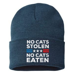 No Cats Stolen No Cats Eatin Trump 2024 Donald Trump Sustainable Knit Beanie