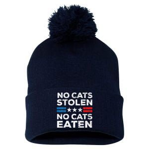 No Cats Stolen No Cats Eatin Trump 2024 Donald Trump Pom Pom 12in Knit Beanie