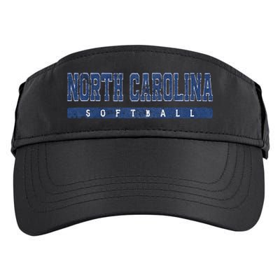 North Carolina Softball Blue Vintage Text Adult Drive Performance Visor