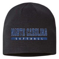 North Carolina Softball Blue Vintage Text Sustainable Beanie