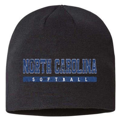 North Carolina Softball Blue Vintage Text Sustainable Beanie