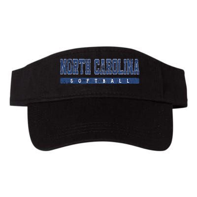 North Carolina Softball Blue Vintage Text Valucap Bio-Washed Visor