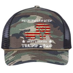 Nothing Can Stop What’S Coming Trump 2024 Retro Rope Trucker Hat Cap