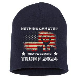 Nothing Can Stop What’S Coming Trump 2024 Short Acrylic Beanie