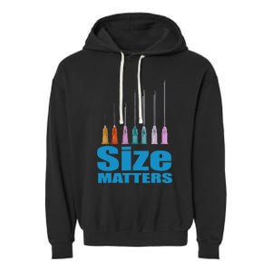 Nurse Classic Size Matter Funny Garment-Dyed Fleece Hoodie