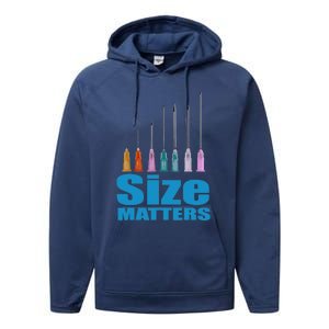 Nurse Classic Size Matter Funny Performance Fleece Hoodie