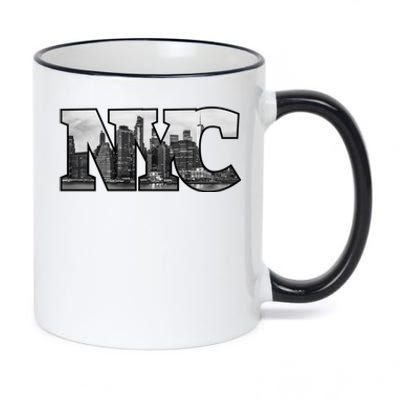 Nyc City Skyline Of Downtown New York City New York 11oz Black Color Changing Mug