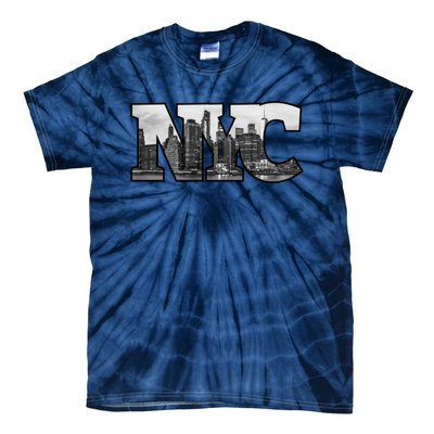 Nyc City Skyline Of Downtown New York City New York Tie-Dye T-Shirt