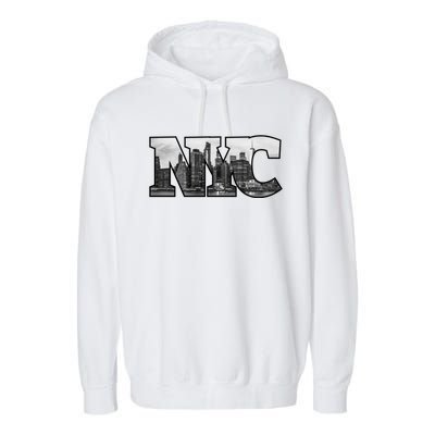 Nyc City Skyline Of Downtown New York City New York Garment-Dyed Fleece Hoodie