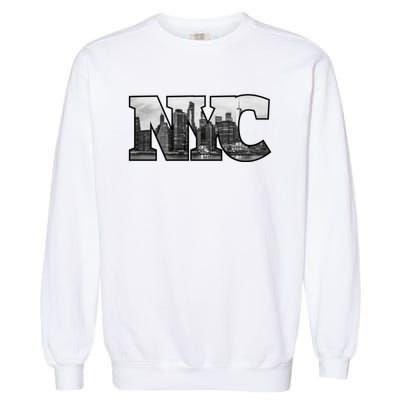 Nyc City Skyline Of Downtown New York City New York Garment-Dyed Sweatshirt