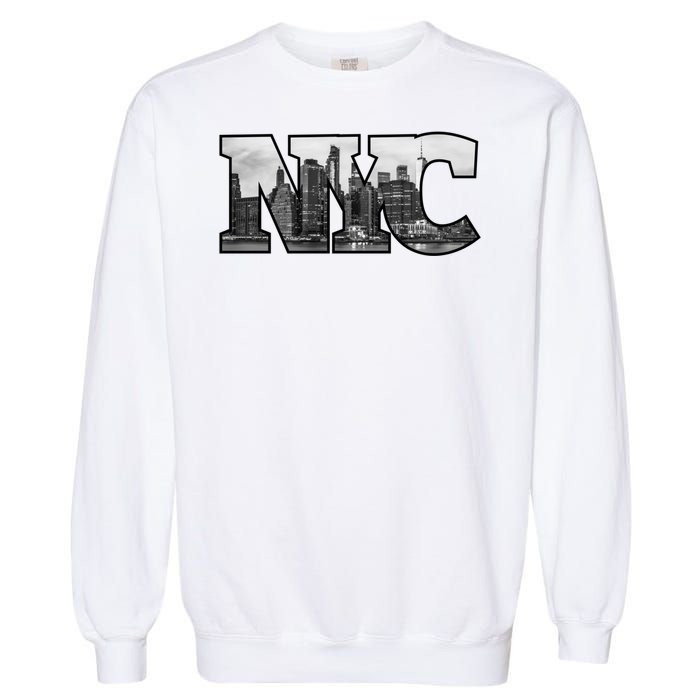 Nyc City Skyline Of Downtown New York City New York Garment-Dyed Sweatshirt