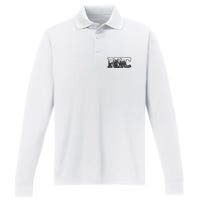 Nyc City Skyline Of Downtown New York City New York Performance Long Sleeve Polo