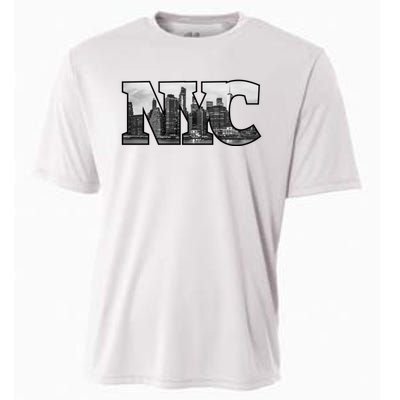 Nyc City Skyline Of Downtown New York City New York Cooling Performance Crew T-Shirt