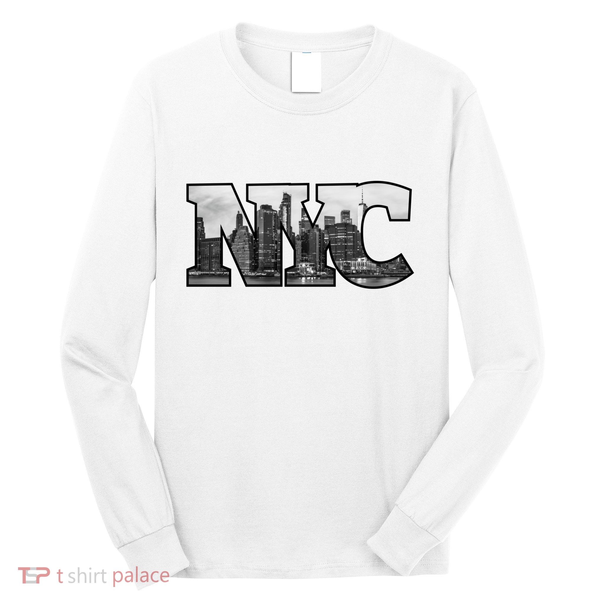 Nyc City Skyline Of Downtown New York City New York Long Sleeve Shirt