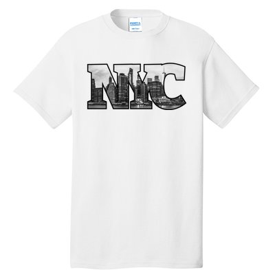 Nyc City Skyline Of Downtown New York City New York Tall T-Shirt