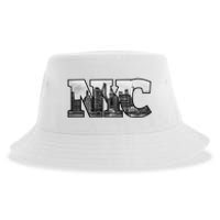 Nyc City Skyline Of Downtown New York City New York Sustainable Bucket Hat