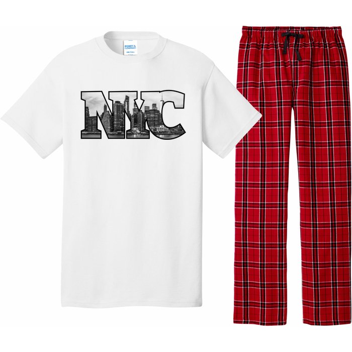 Nyc City Skyline Of Downtown New York City New York Pajama Set