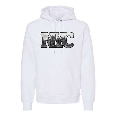 Nyc City Skyline Of Downtown New York City New York Premium Hoodie