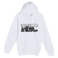 Nyc City Skyline Of Downtown New York City New York Premium Pullover Hoodie