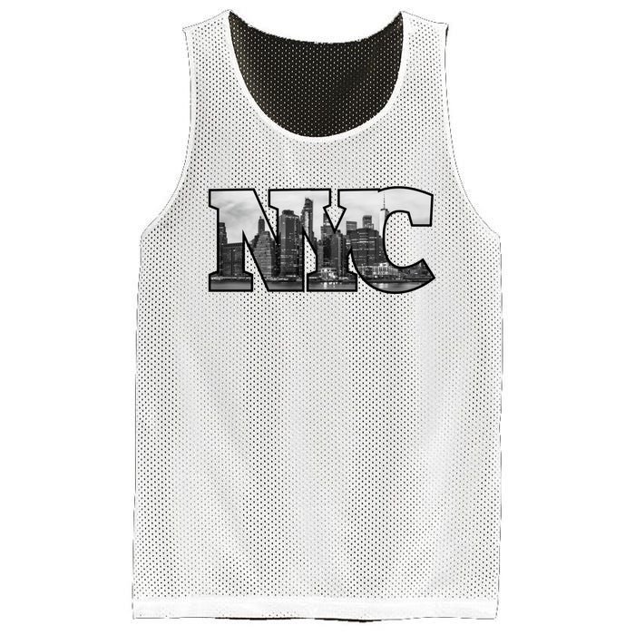 Nyc City Skyline Of Downtown New York City New York Mesh Reversible Basketball Jersey Tank