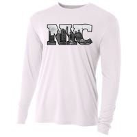 Nyc City Skyline Of Downtown New York City New York Cooling Performance Long Sleeve Crew