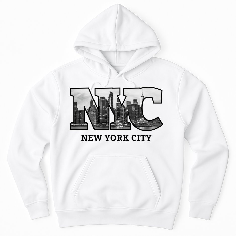 Nyc City Skyline Of Downtown New York City New York Hoodie