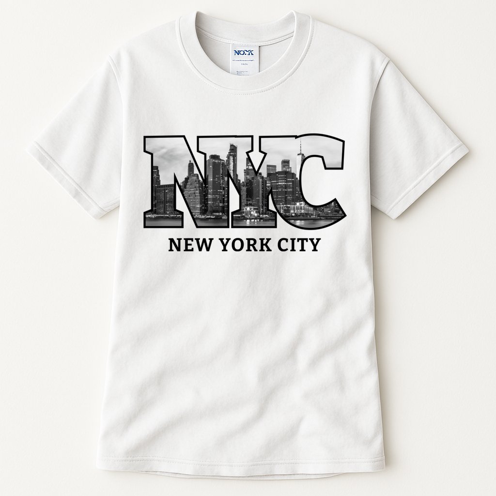 Nyc City Skyline Of Downtown New York City New York Tall T-Shirt