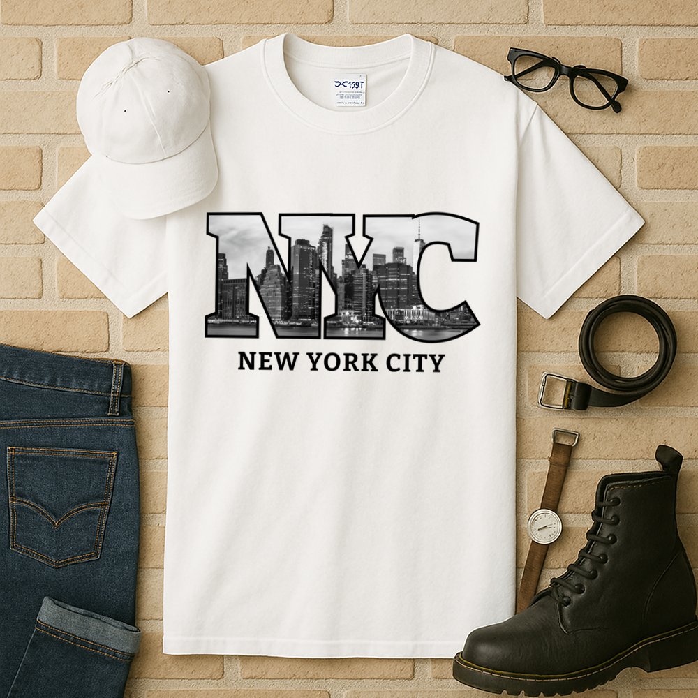 Nyc City Skyline Of Downtown New York City New York Tall T-Shirt